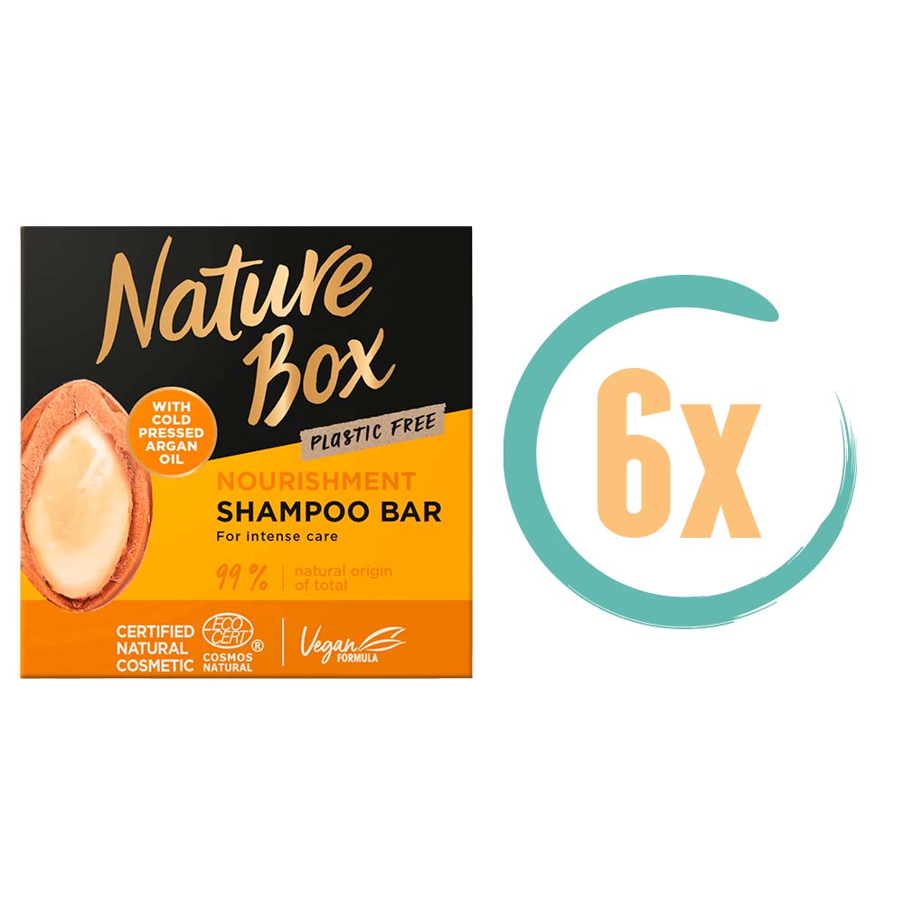6x Nature Box Argan Oil Shampoo Bar 85gr