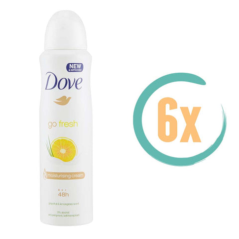 6x Dove Go fresh Grapefruit Deospray 150ml