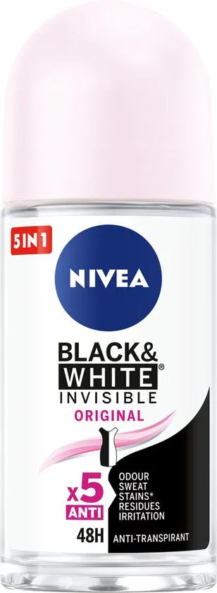 6x Nivea Invisible Black & White Original Deoroller 50ml