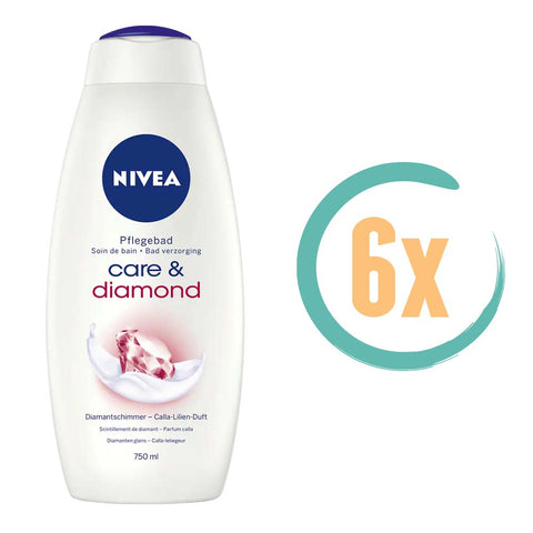 6x Nivea Care & Diamond Badcreme 750ml