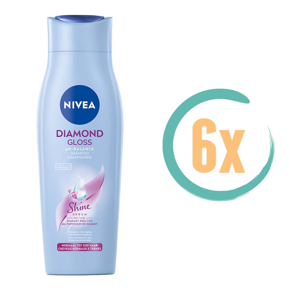 6x Nivea Diamond Gloss Shampoo 250ml, VoordeligInslaan.nl
