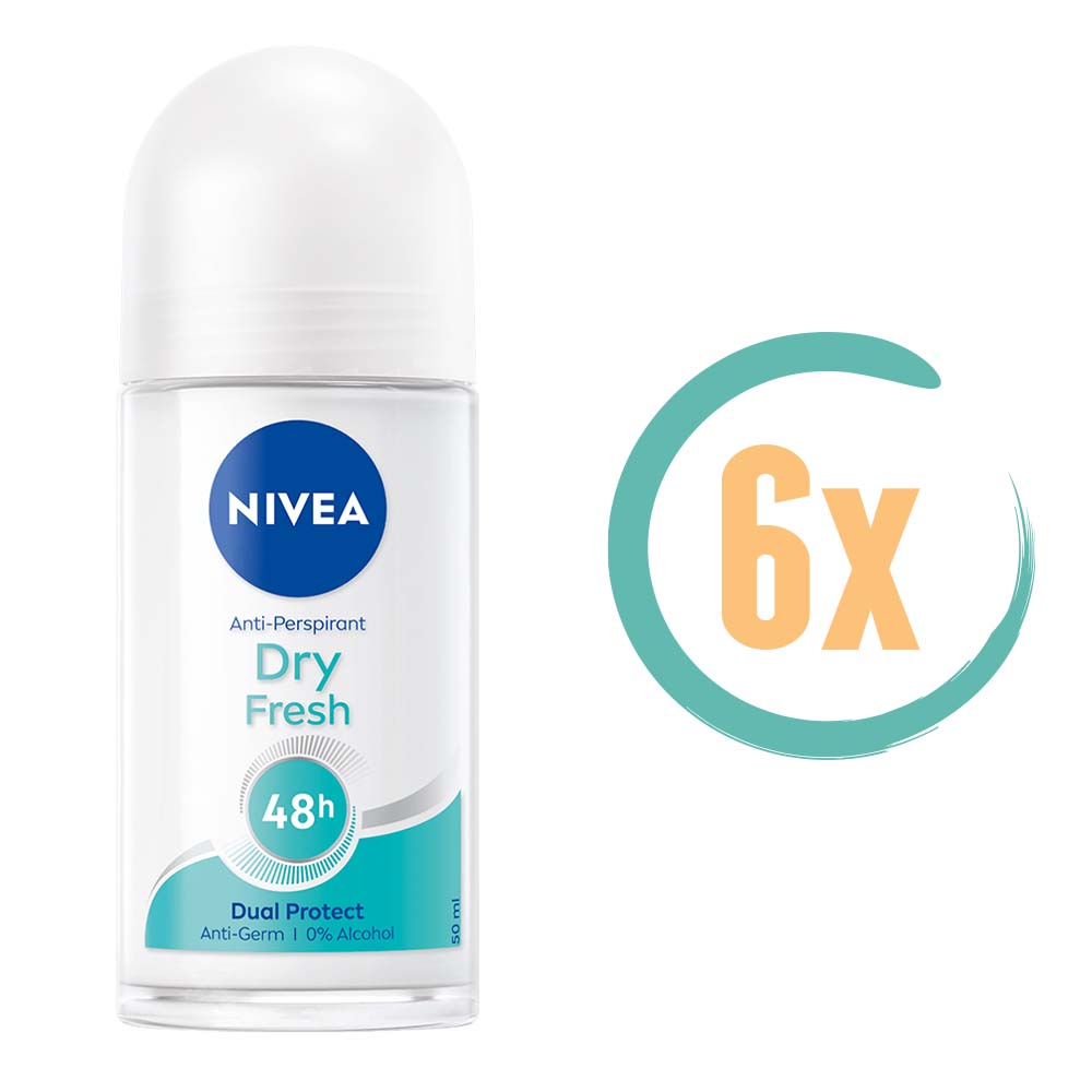 6x Nivea Dry Fresh Deoroller 50ml, VoordeligInslaan.nl
