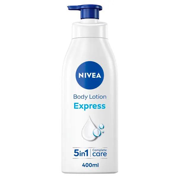 6x Nivea Express Bodylotion met Pomp 400ml, VoordeligInslaan.nl