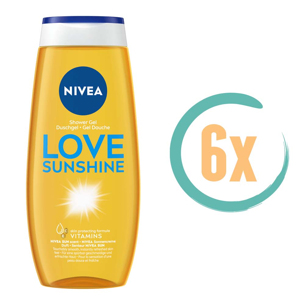6x Nivea Love Sunshine Douchegel 250ml