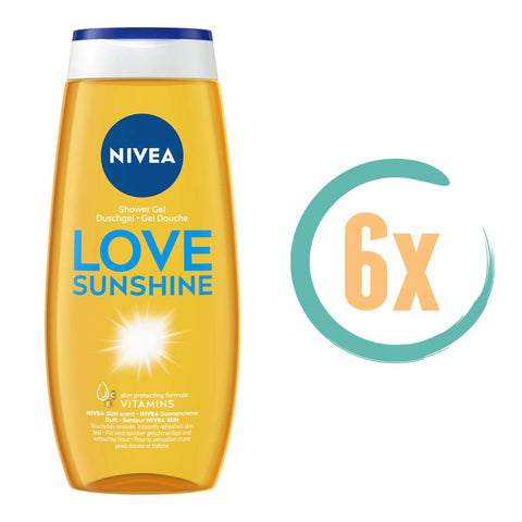 6x Nivea Love Sunshine Douchegel 250ml