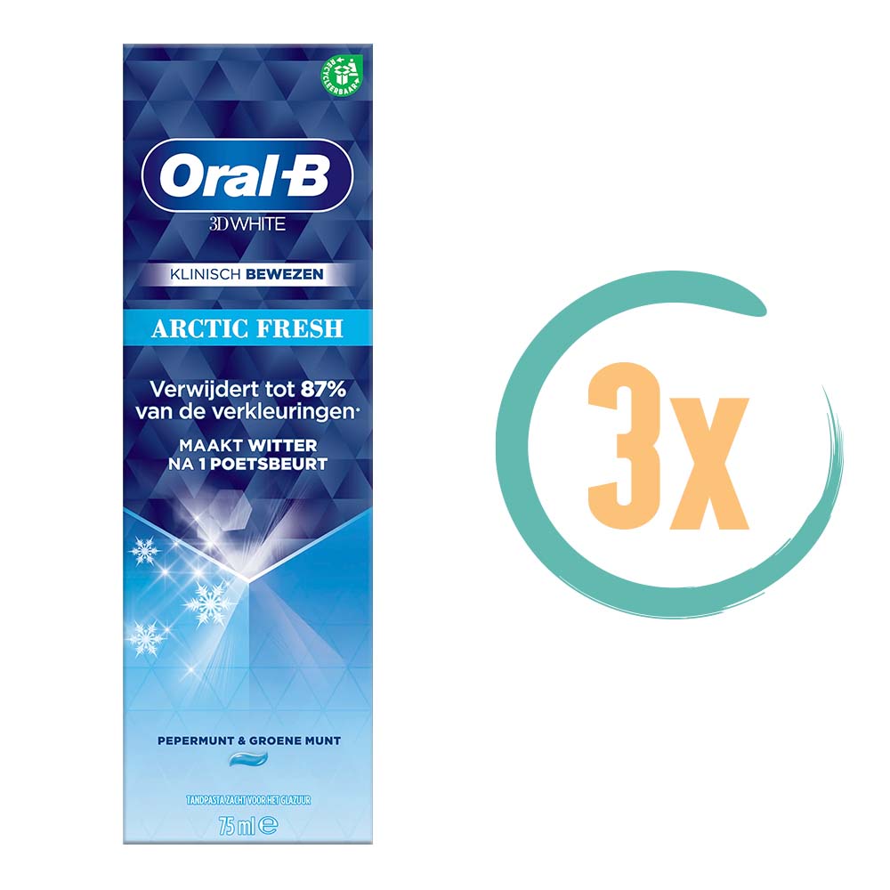 3x Oral-B 3D White Artic Fresh Tandpasta 75ml