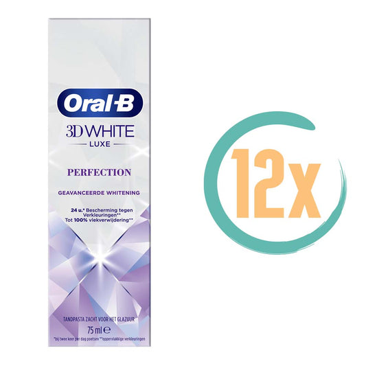 12x Oral-B 3D White Luxe Perfection Tandpasta 75ml, VoordeligInslaan.nl