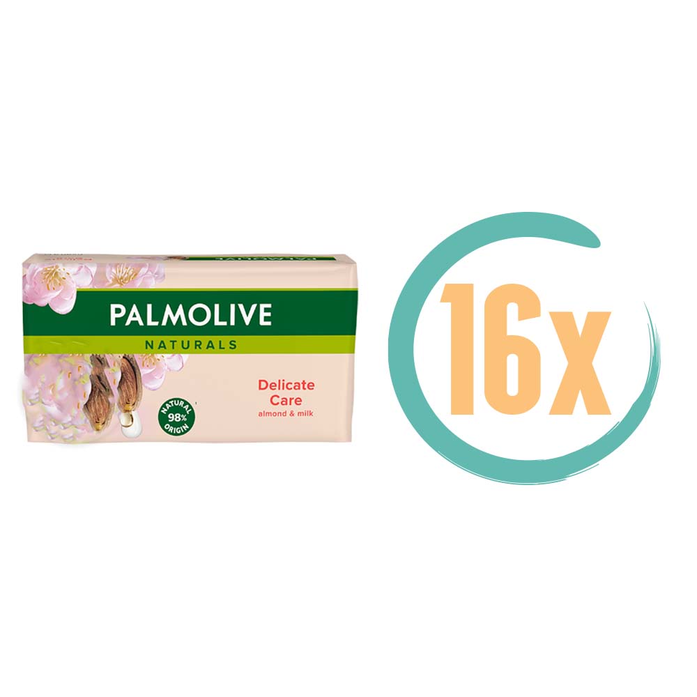 16x Palmolive Almond & Milk Zeep 90gr