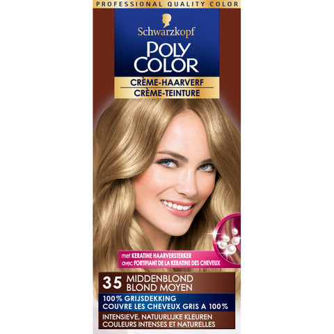 3x Poly Color Creme Haarverf 35 Middenblond
