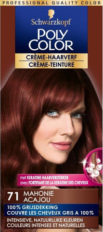3x Poly Color Creme Haarverf 71 Mahonie