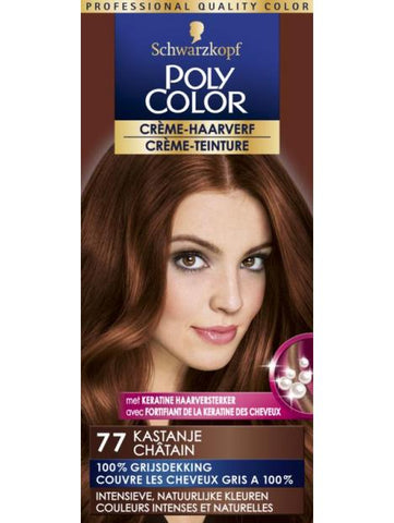 3x Poly Color Creme Haarverf 77 Kastanje