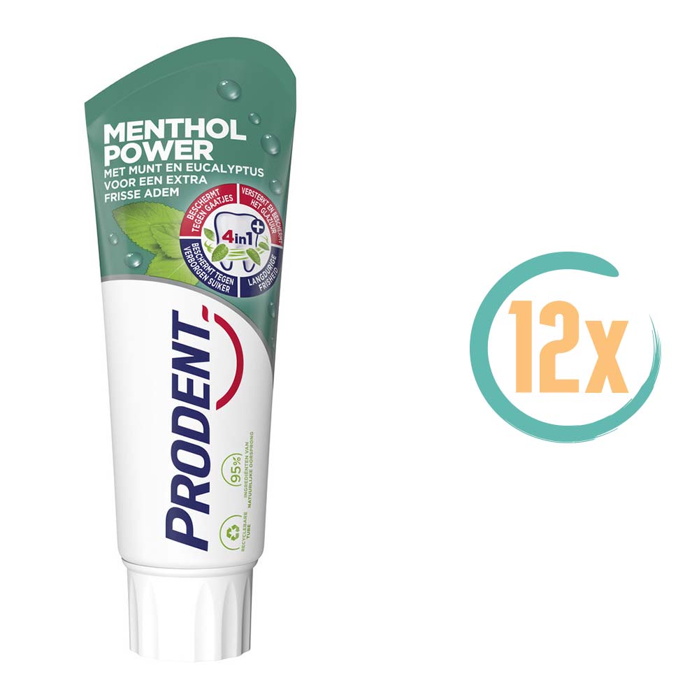 12x Prodent Menthol Power 4in1 Tandpasta 75ml