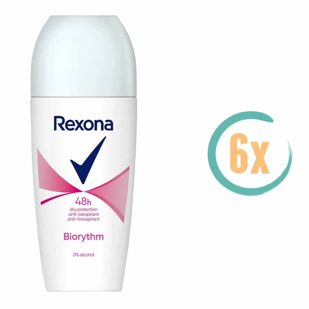 6x Rexona Biorythm Dry Protection Deoroller 50ml