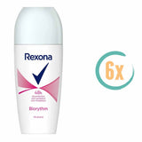 6x Rexona Biorythm Dry Protection Deoroller 50ml