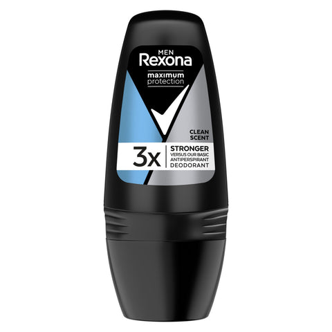 6x Rexona Men Maximum Protection Clean Scent Deoroller 50ml