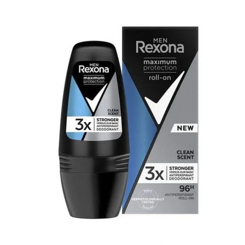 6x Rexona Men Maximum Protection Clean Scent Deoroller 50ml