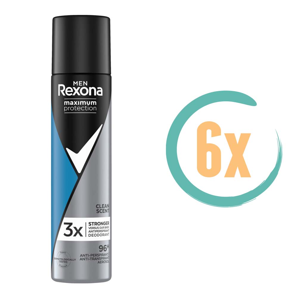6x Rexona Men Maximum Protection Clean Scent Deospray 100ml