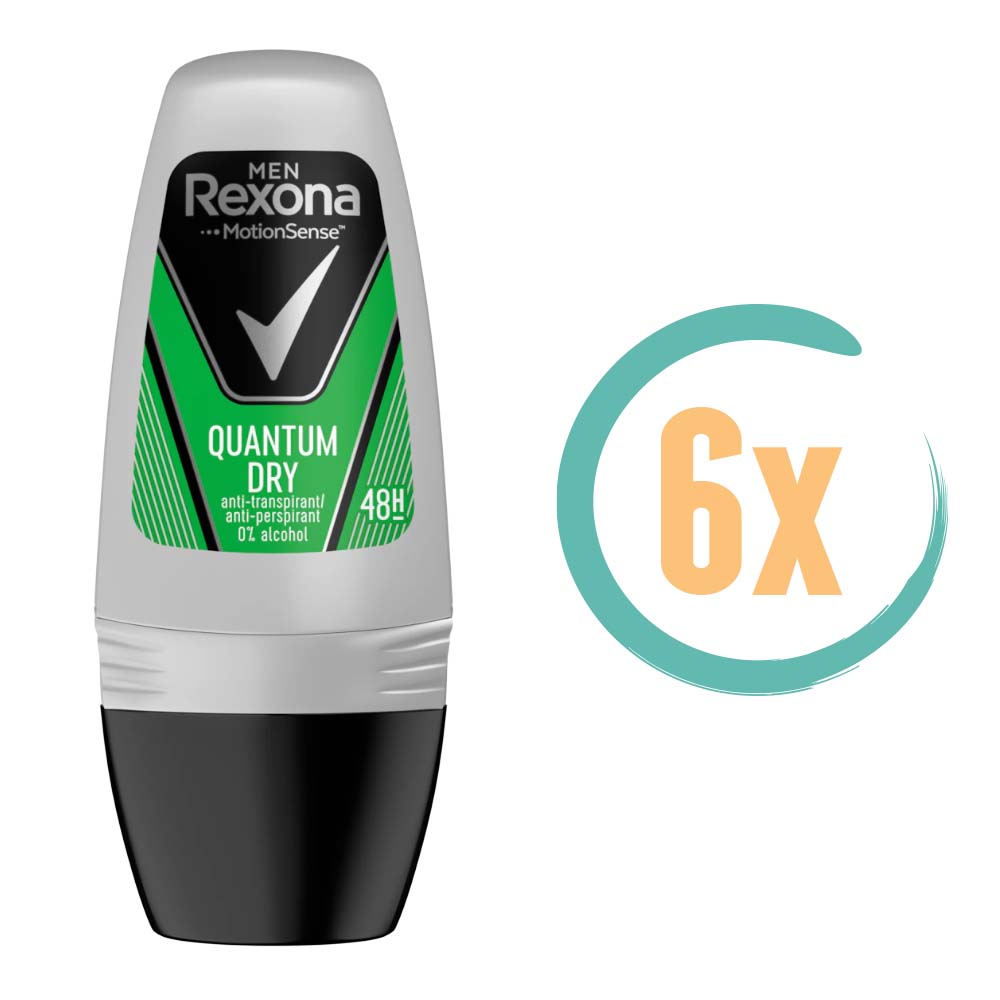 6x Rexona Quantum Dry Deoroller 50ml