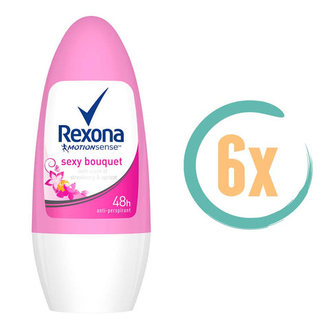 6x Rexona Sexy Bouquet Deoroller 50ml