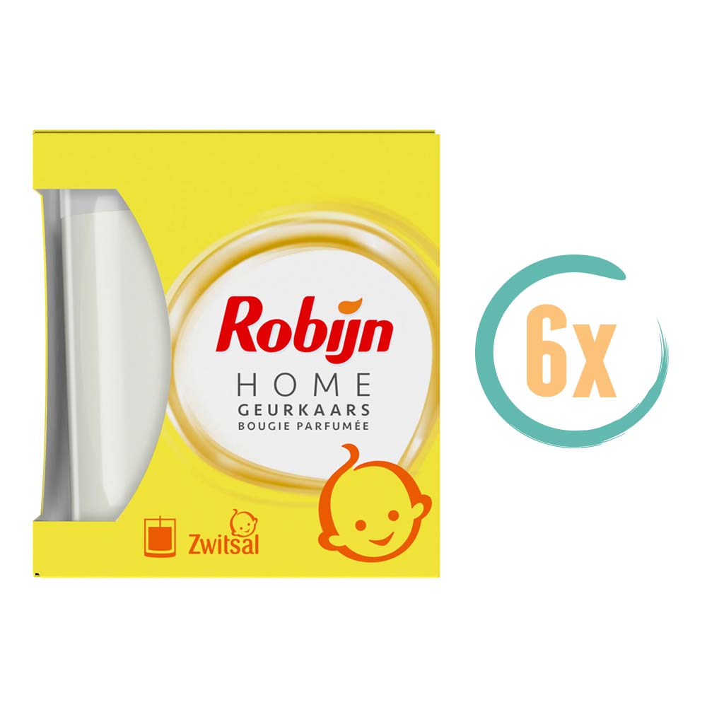 6x Robijn Geurkaars Zwitsal 115gr