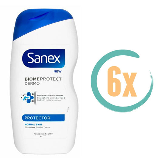 6x Sanex Dermo Protector Biome Douchegel 250ml, VoordeligInslaan.nl