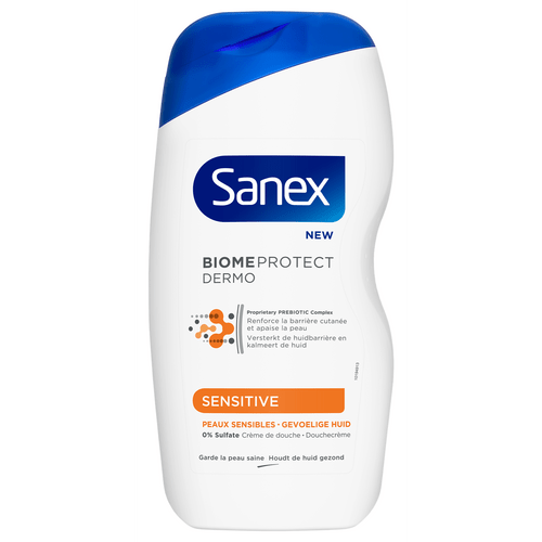 6x Sanex Dermo Sensitive Douchegel 250ml, VoordeligInslaan.nl