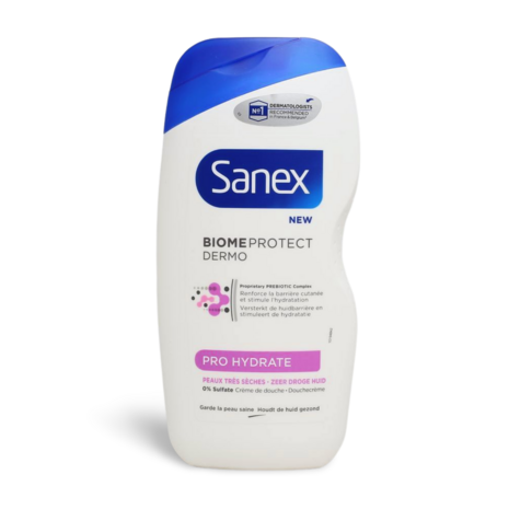 6x Sanex Dermo Pro Hydrate Biome Douchegel 500ml, VoordeligInslaan.nl