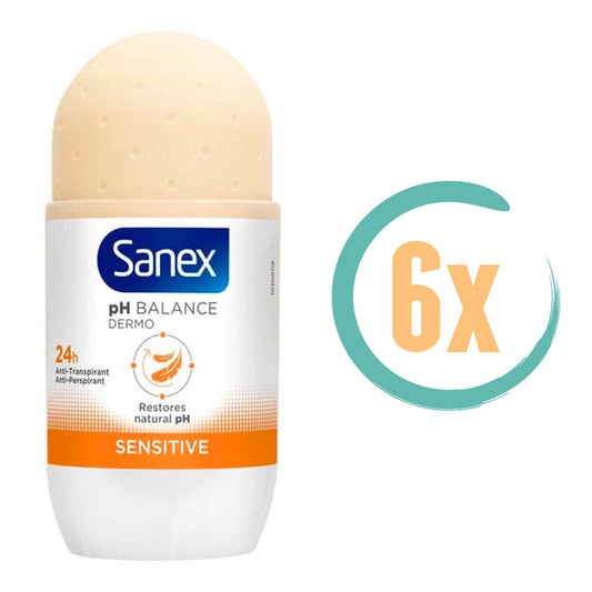 6x Sanex Dermo PH Sensitive Deoroller 50ml, VoordeligInslaan.nl
