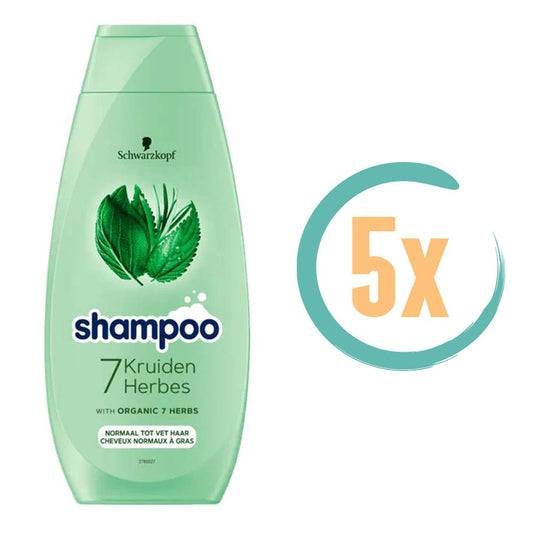 5x Schwarzkopf 7 Kruiden Shampoo 400ml, VoordeligInslaan.nl