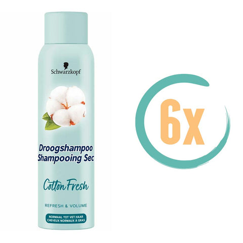 6x Schwarzkopf Cotton Fresh Droogshampoo 150ml