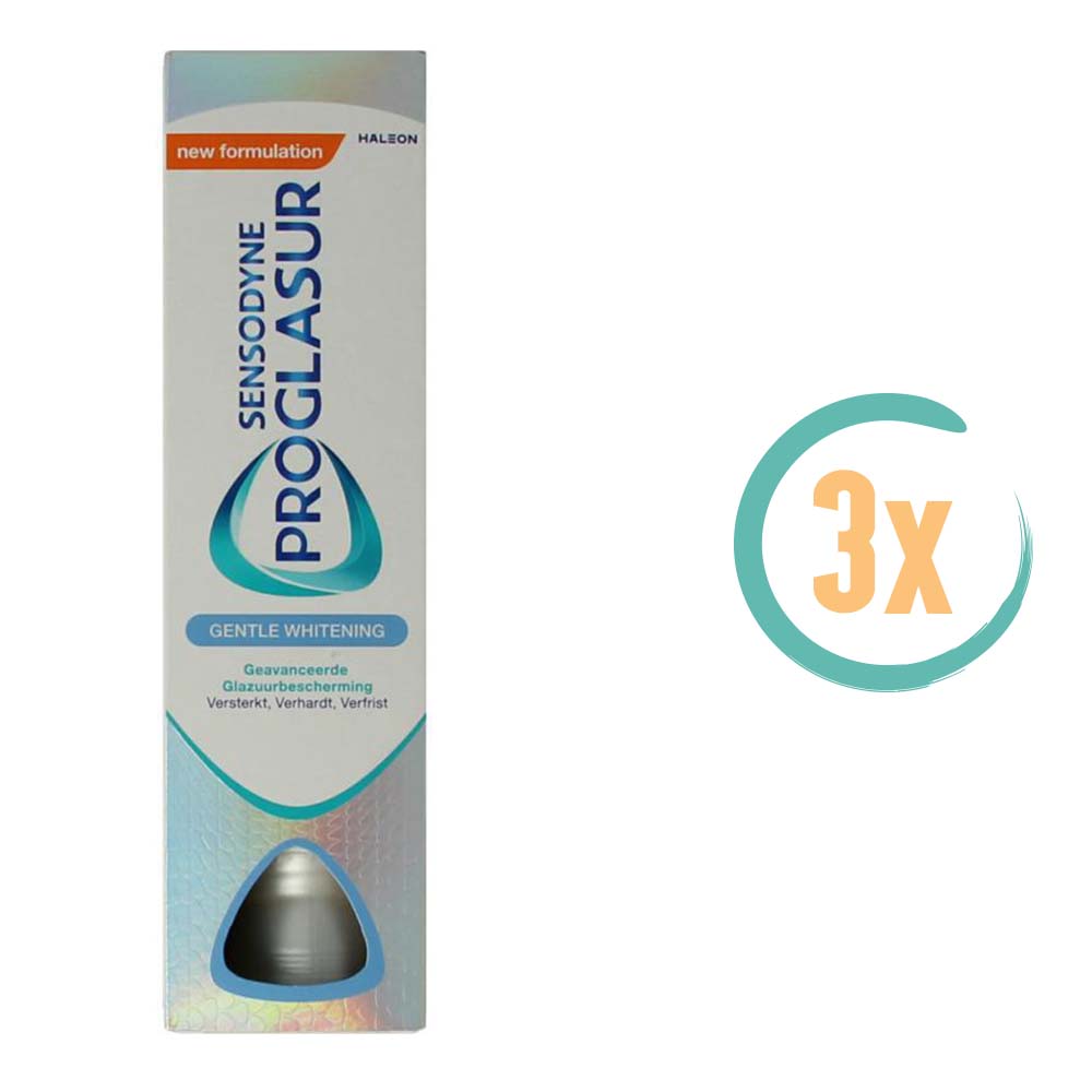 3x Sensodyne Tandpasta Proglasur Gentle Whitening 75ml