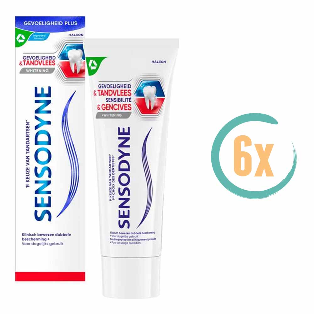 6x Sensodyne Gevoeligheid & Tandvlees Whitening Tandpasta 75ml