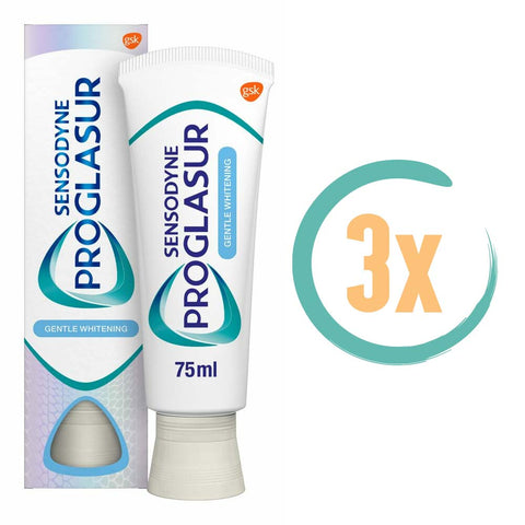 3x Sensodyne Tandpasta Proglasur Gentle Whitening 75ml