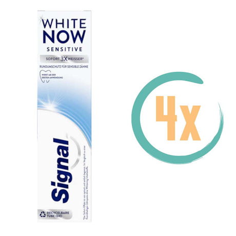 4x Signal White Now Sensitive Tandpasta 75ml, VoordeligInslaan.nl