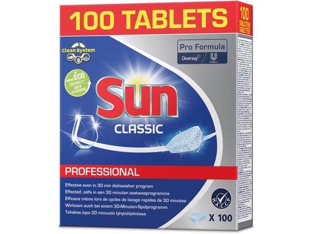 6x Sun Classic Vaatwastabletten 100 tabs, VoordeligInslaan.nl