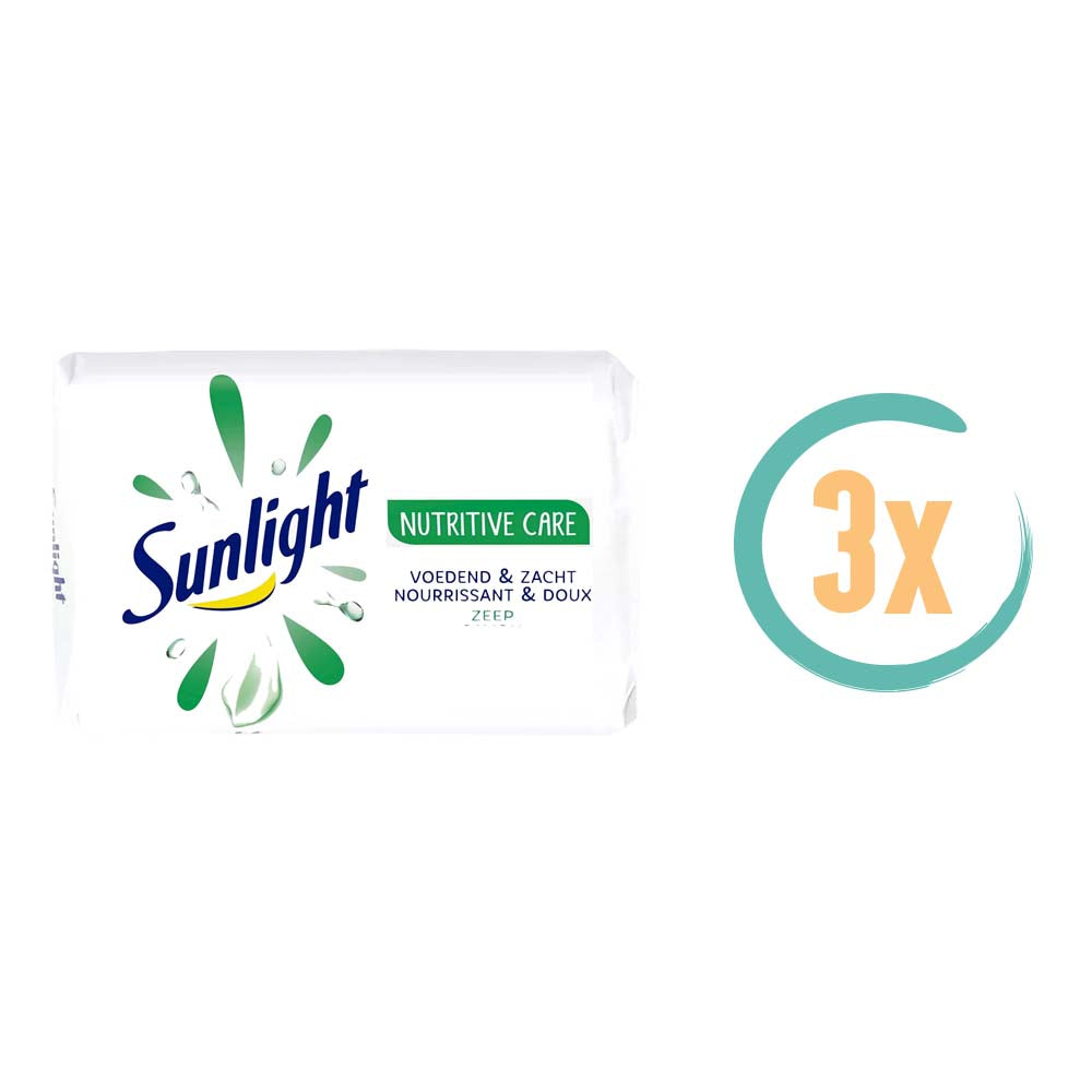 3x Sunlight Nutritive Care Zeep 125gr