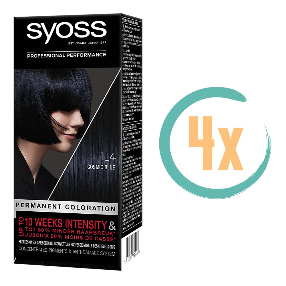 4x Syoss 1-4 Cosmic Blue Haarverf