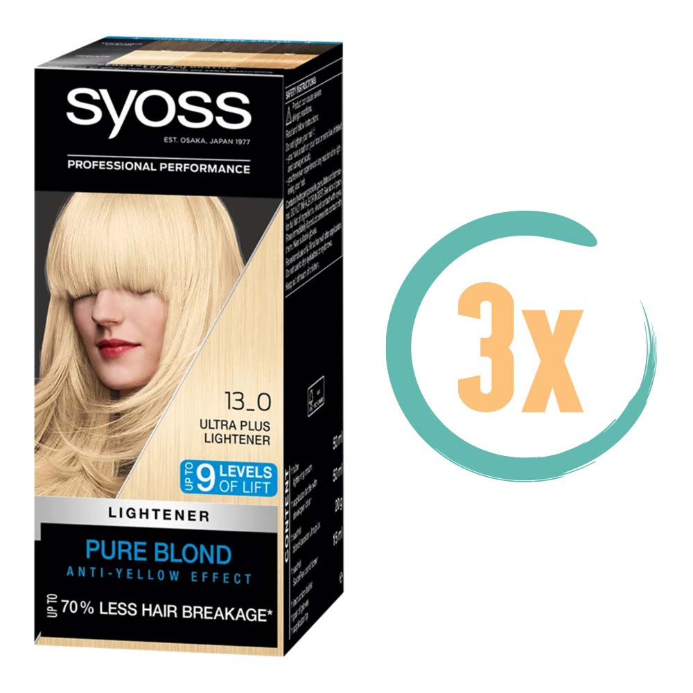 3x Syoss Haarverf 13_0 Ultra Plus Lightener