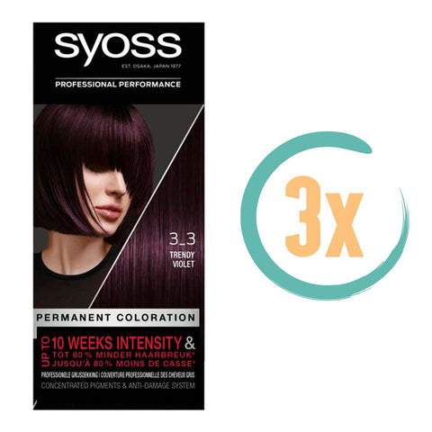 3x Syoss Haarverf 3_3 Trendy Violet