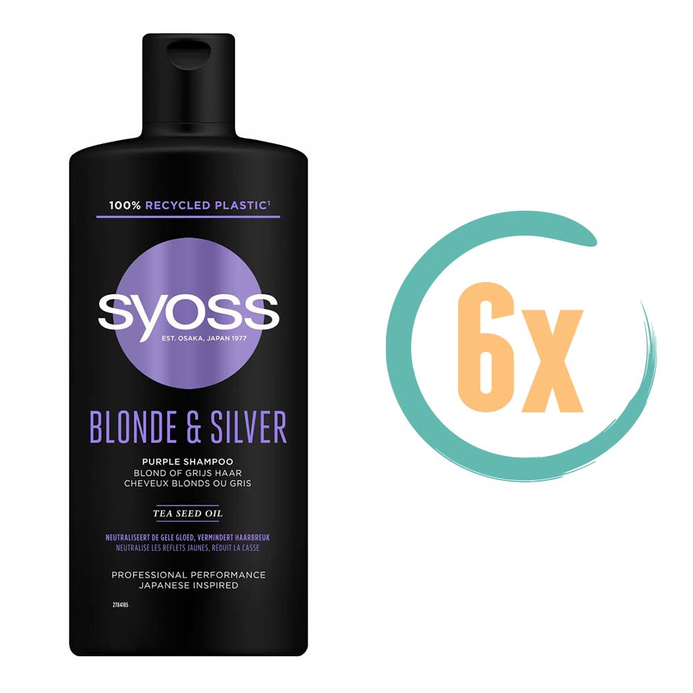 6x Syoss Blonde & Silver Shampoo 440ml