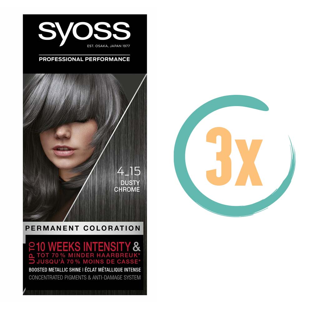 3x Syoss Haarverf 4_15 Dusty Chrome