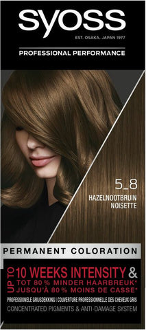 3x Syoss Haarverf 5_8 Hazelnootbruin