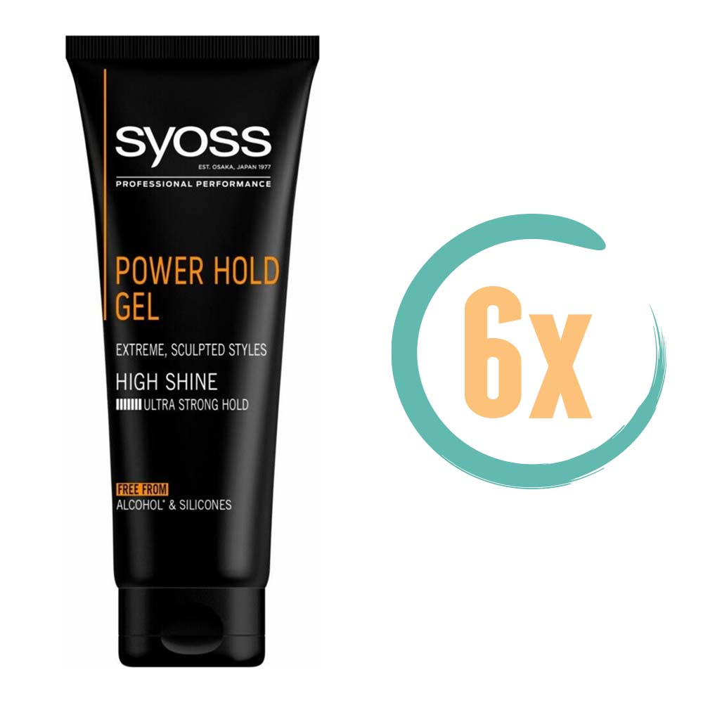 6x Syoss Men Power Hold Extreme Styling Gel 250ml