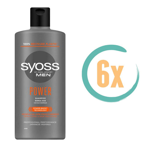 6x Syoss Men Power Shampoo 440ml