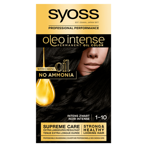 3x Syoss Oleo Intense 1-10 Intens Zwart Haarverf