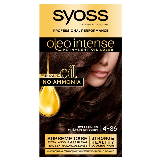 3x Syoss Oleo Intense 4-86 Fluweelbruin Haarverf