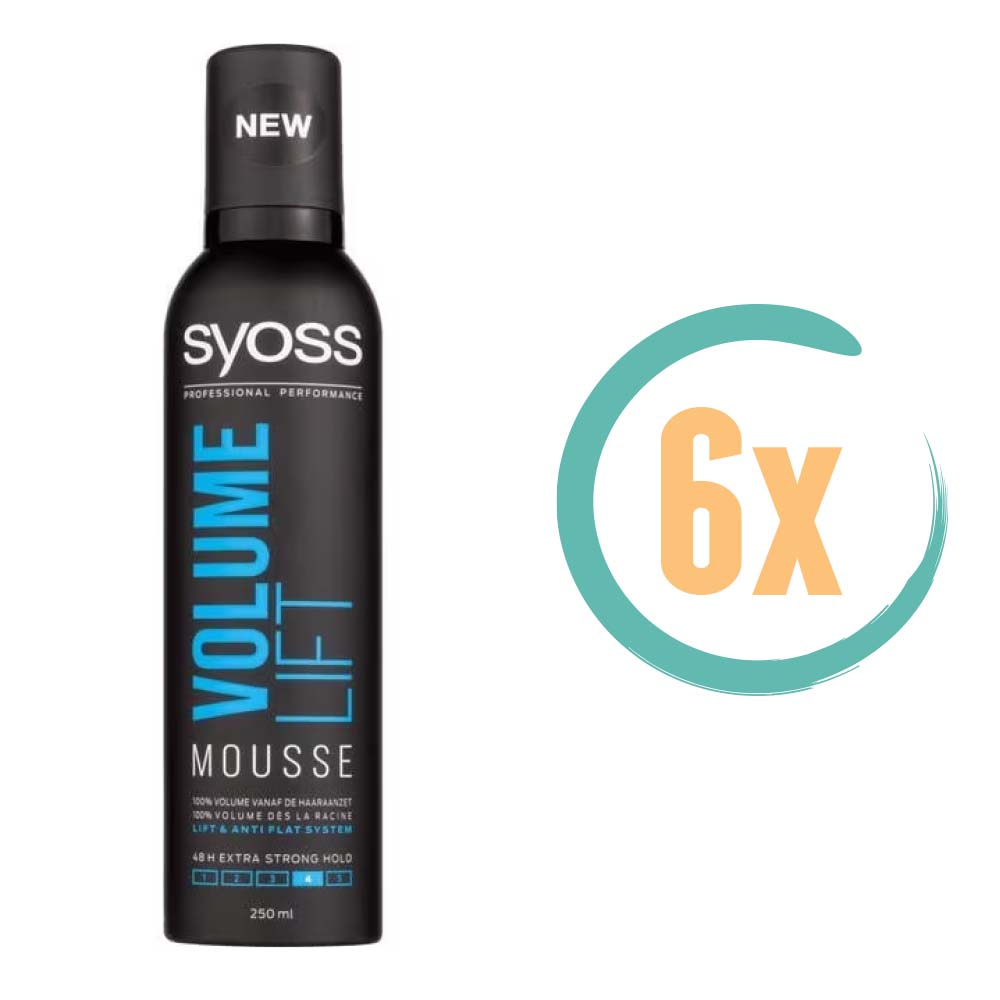 6x Syoss Volume Lift Haarmousse 250ml