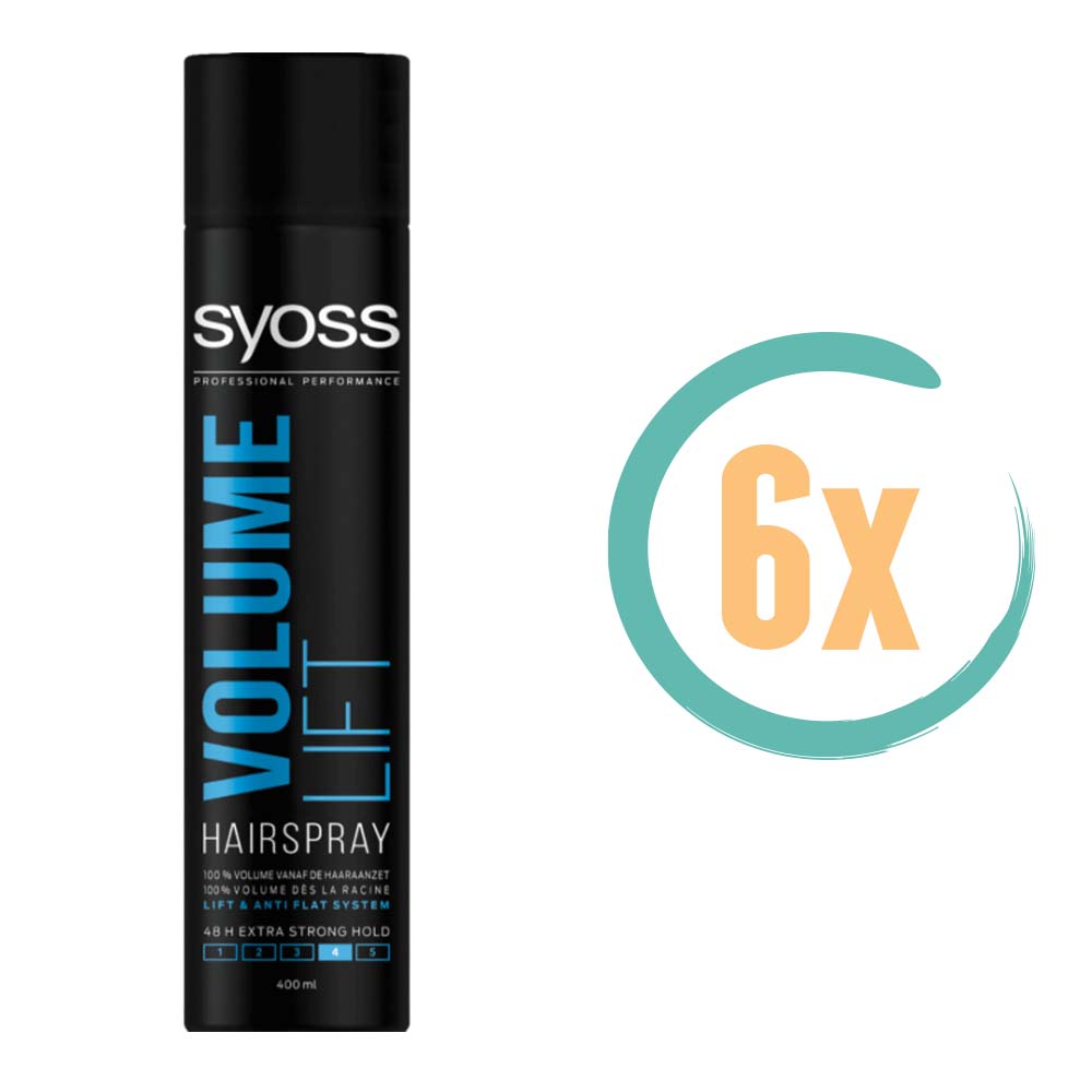 6x Syoss Volume Lift Haarspray 400ml, VoordeligInslaan.nl