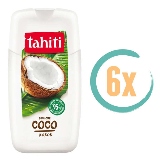 6x Tahiti Kokos Douchegel 250ml, VoordeligInslaan.nl