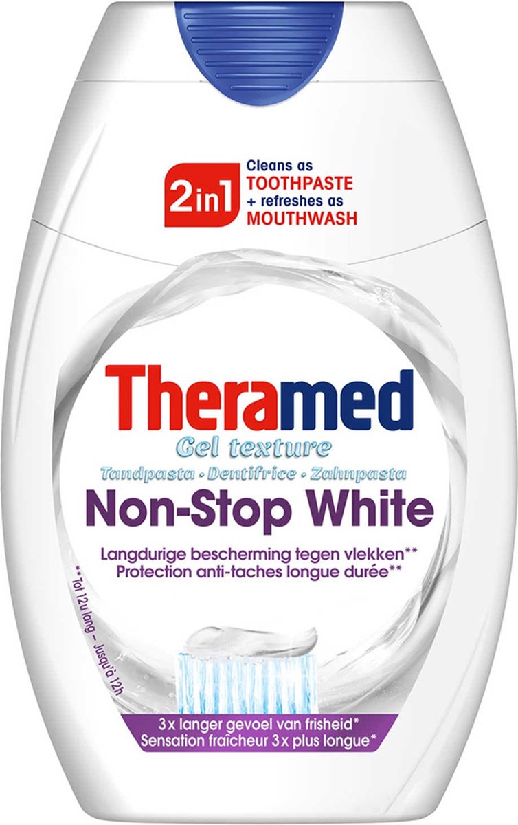 12x Theramed Tandpasta 2in1 Non-Stop White 75ml, VoordeligInslaan.nl